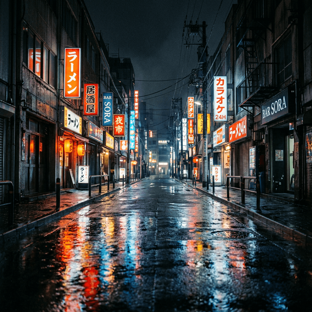 Input 3 · Night city street background